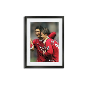 'Icons' Vintage Manchester United Framed Art - Ronaldo